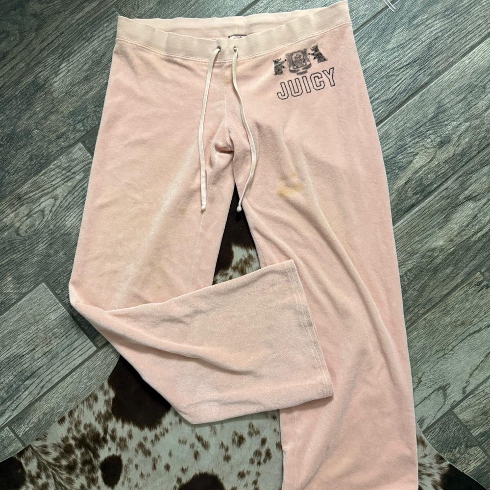 Juicy Couture Light Pink Terry Cloth Vintage Low Rise Pants